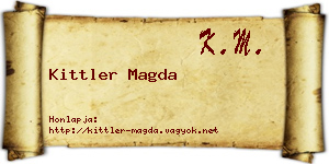 Kittler Magda névjegykártya